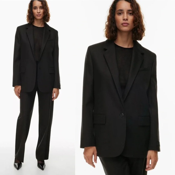 NWT Aritzia Wilfred Generation Blazer in Black City Cashmere Size Small